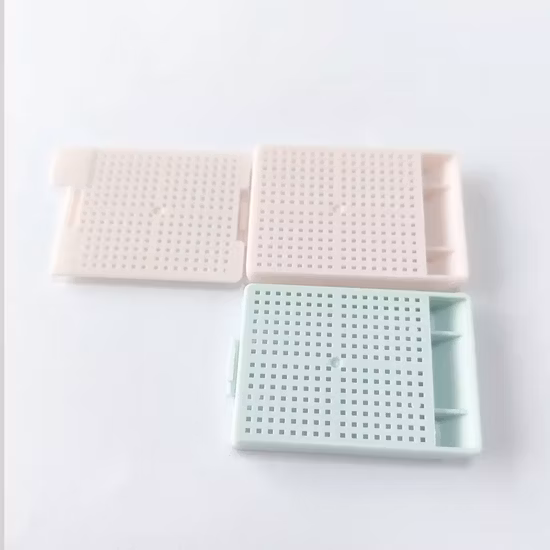 조직학 샘플 및 조직 포매를 위한 사각형 구멍이 있는 고품질 일회용 플라스틱 포매 카세트