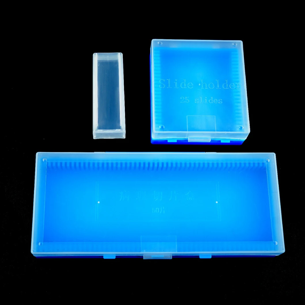 25 Glass Slide Storage Box 25-Place Microscope Slide Case for Lab