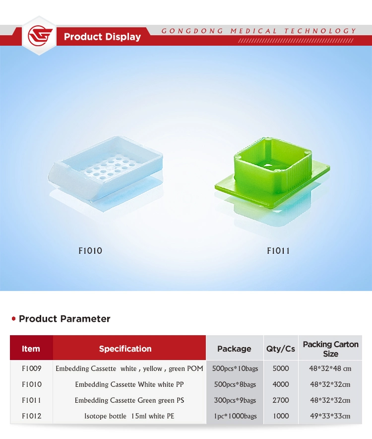 Disposable Laboratory Plastic Round Holes Histology Tissue Embedding Cassettes