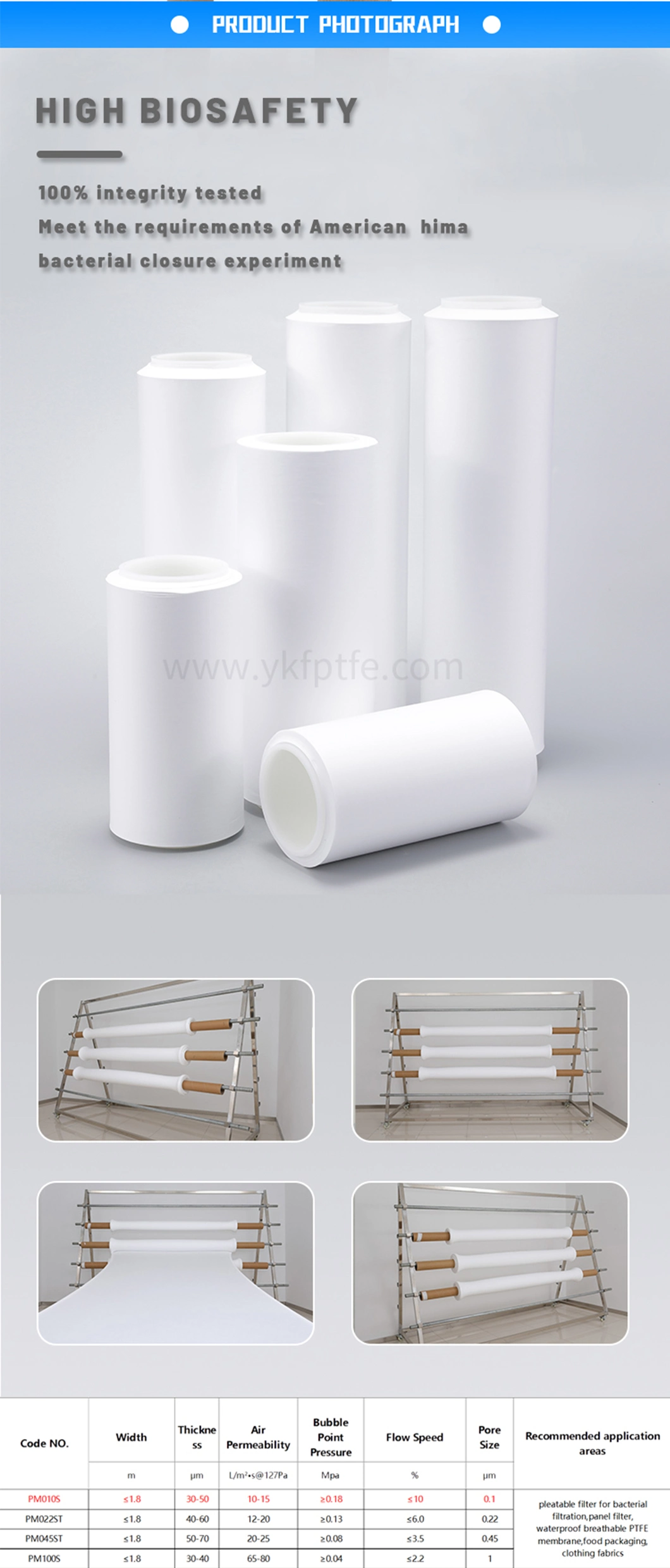 UNM Liquid Filtration 0.45um PTFE Membrane for Lab