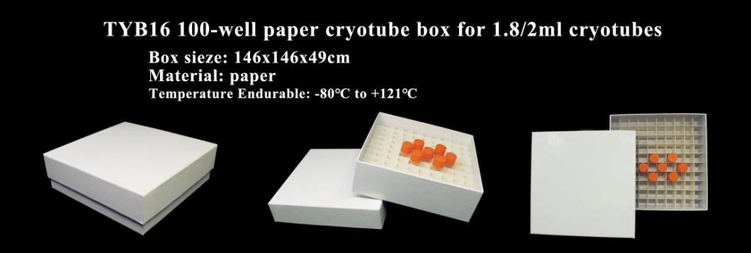 Laboratory Disposables 100 Well 81 Well Cryovial Tube Box Freeze Cardboard Storage Box Paper Cryotube Box for 1.8ml Cryotubes