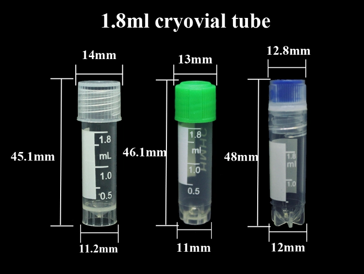 1 Ml Cryovial Tube Lab Disposable Cryotube Plastic Freezing Tube