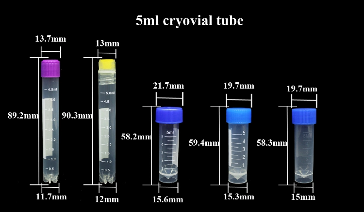 1 Ml Cryovial Tube Lab Disposable Cryotube Plastic Freezing Tube