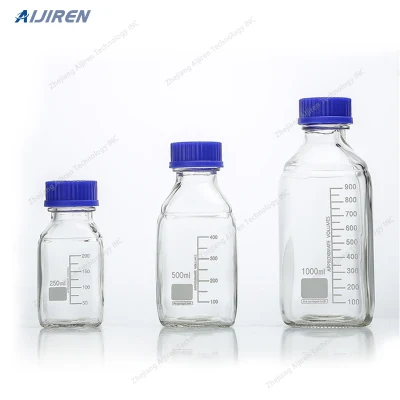 Gl45 넓은 입 사각 유리 시약 병 100ml 250ml 1000ml 나사 캡